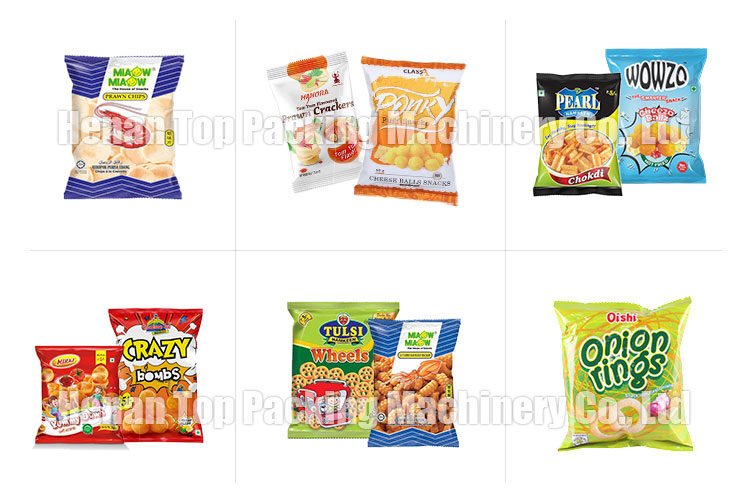 Small snacks packaging pouches display